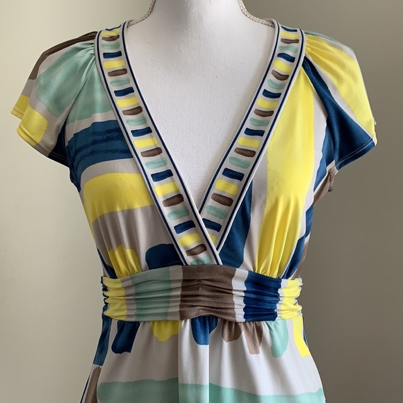 BCBGMaxAzria V-neck Empire Waist Blouse - Picture 7 of 10